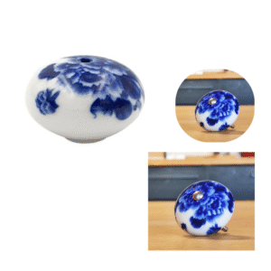 POIGNEE COCOTTE BOULE CERAMIQUE BLEUE