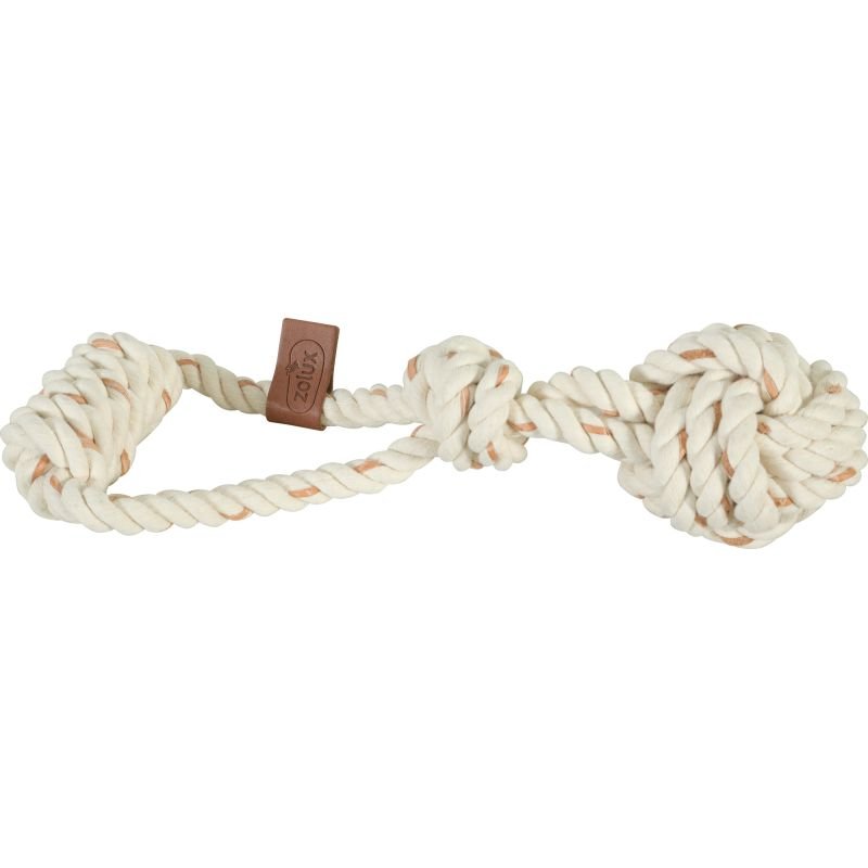 jouet traction chien leather touch 28cm zolux corde resistante