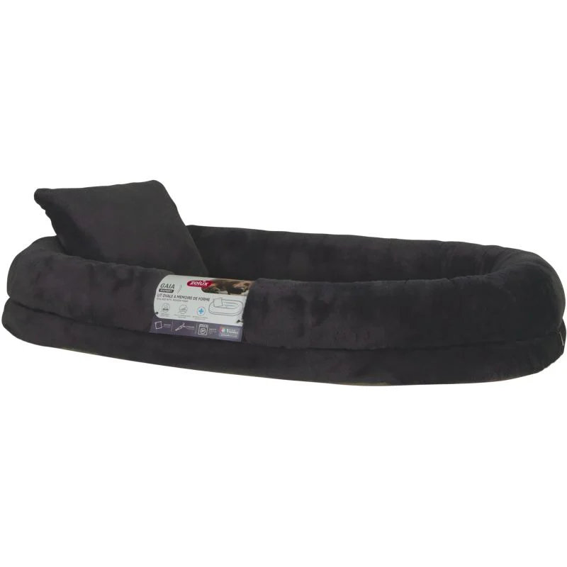 lit ovale chien gaia t110 gris zolux coussin confort