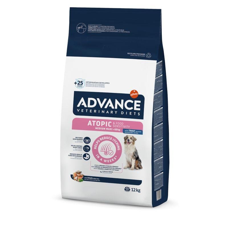 croquettes chien atopique ADVANCE Veterinary Diet 12kg peau sensible allergie chien