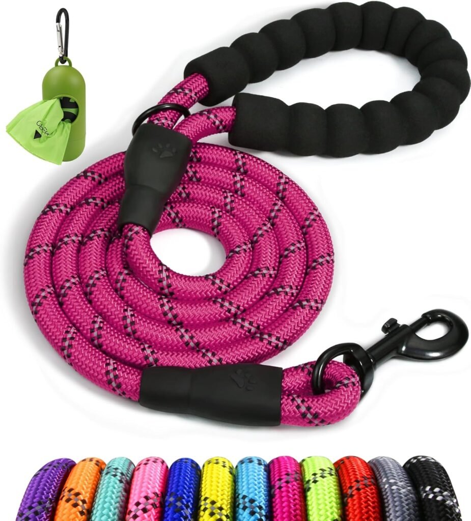 laisse corde chien 6m rose longue résistante rappel éducation promenade chien