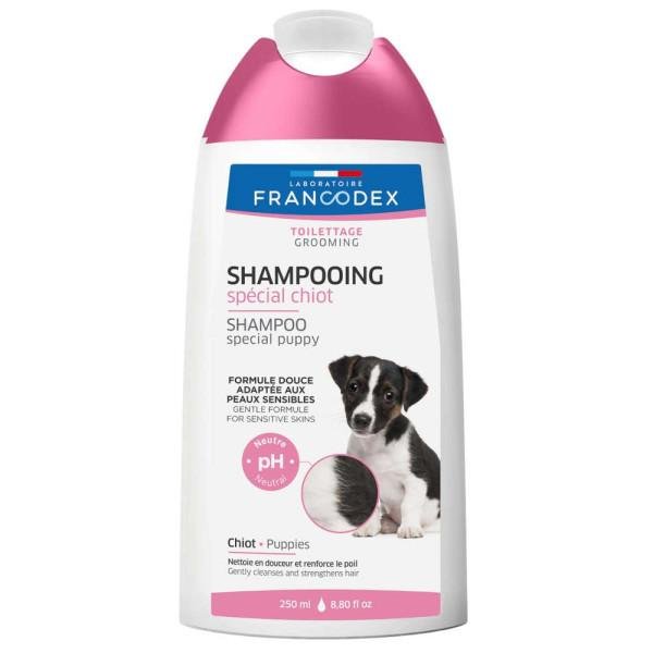 shampoing chiot bio francodex 250ml nettoyage doux peau sensible chien
