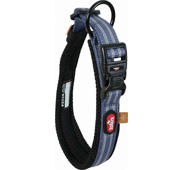 collier chien zolux bleu 35-45 cm réglable 20mm confortable promenade
