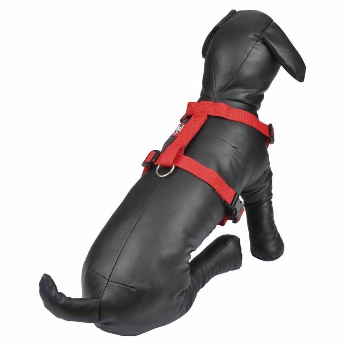 harnais chien nylon rouge 38-56 cm réglable petit moyen chien confortable promenade