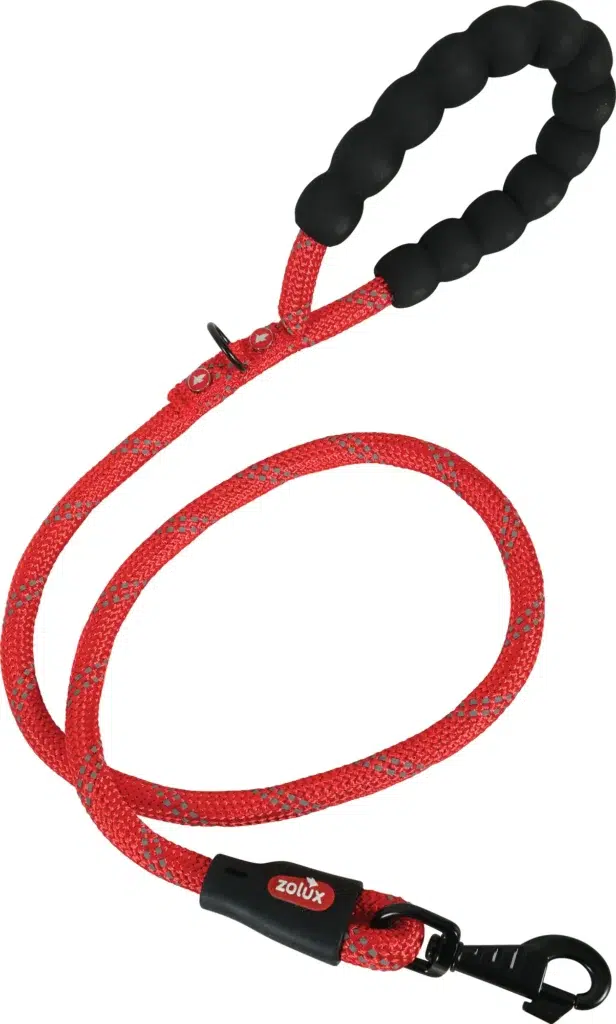 laisse corde chien rouge 6m longue résistante rappel éducation chien